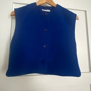 Zara Royal Blue Button-Up Vest